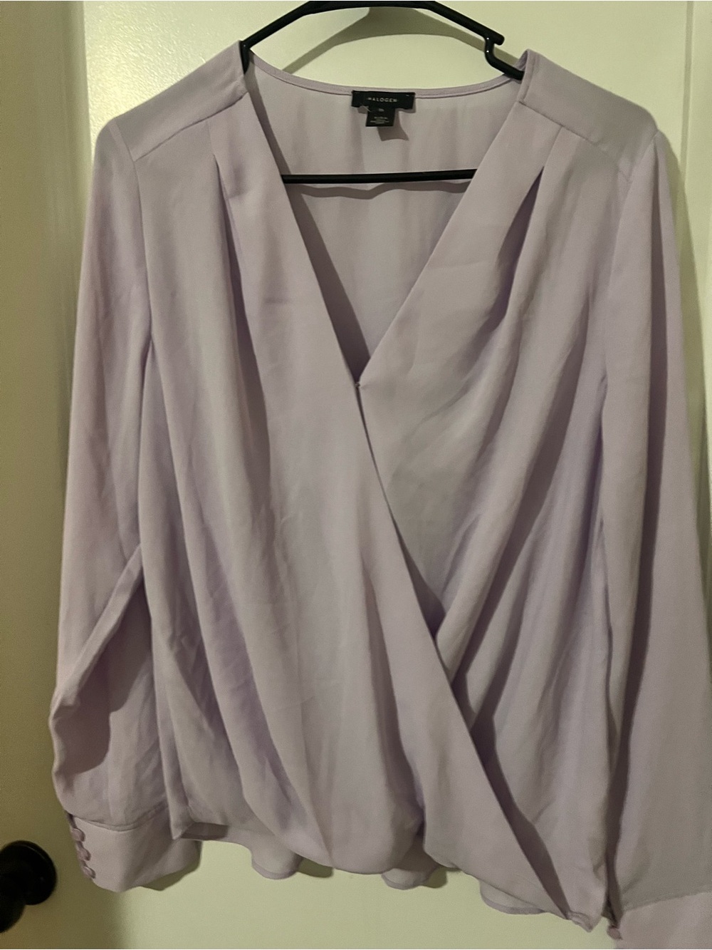 Halogen Lavender Wrap-Front Blouse